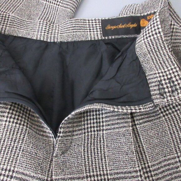 VTG Giorgio Sant’ Angelo Houndstooth 100% Wool Pants Size 8 Black & White Slacks - Picture 6 of 7